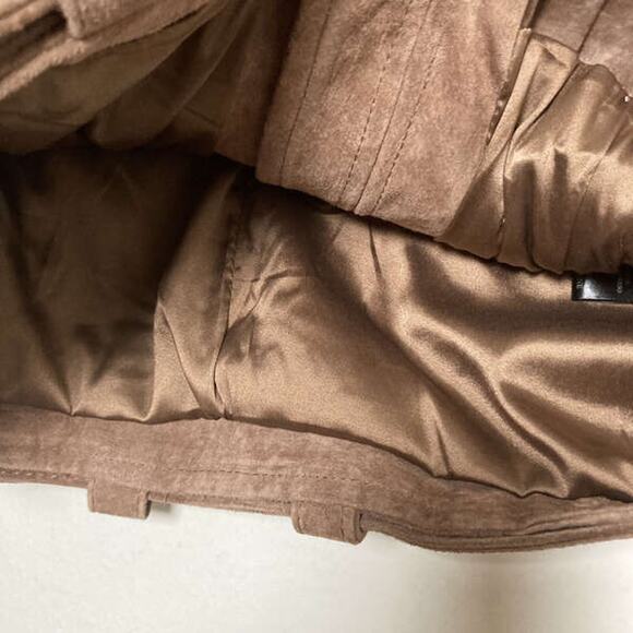 NEW BLANK NYC WOMEN'S BROWN LEATHER LONG SLEEVE ZIPPED MOTO JACKET SIZE S - Picture 4 of 9